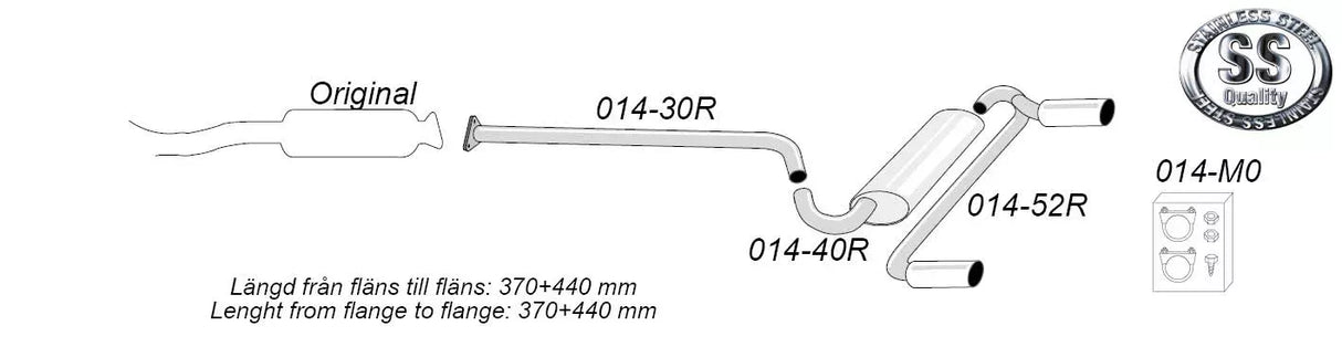 Avgassystem Mazda MX-5 NA 2*100