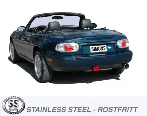 Sportavgassystem från Simons till Mazda MX-5 (NB) 1.8