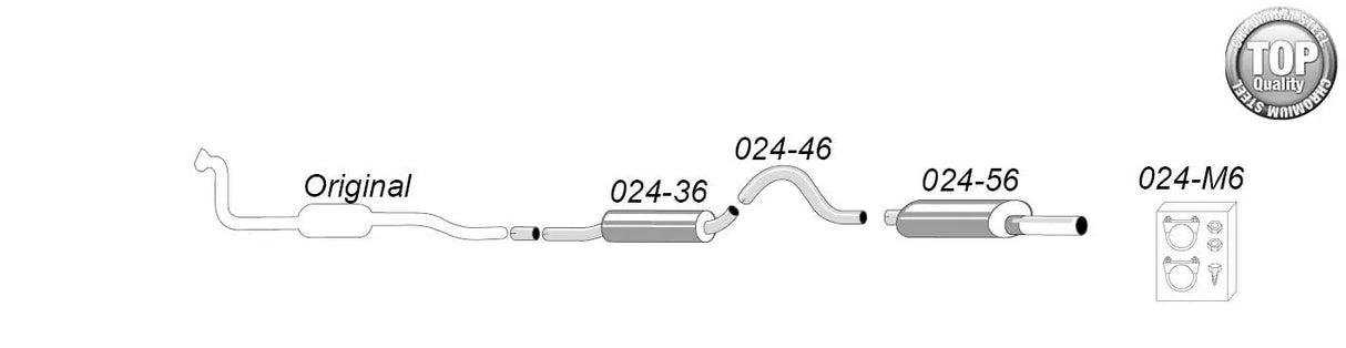 SPORTAVGASSYSTEM- Rostfritt- 2,5" VOLVO 740/760/940 Turbo - Ändrör 1x80mm