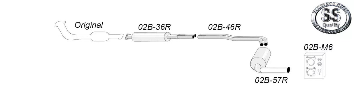 Avgassystem V70 Turbo AWD XC 1*100