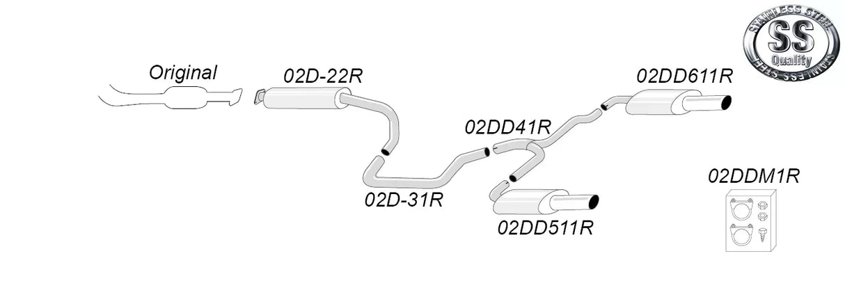 Sportavgassystem Volvo S80 II 2WD Bensin 2007–2016