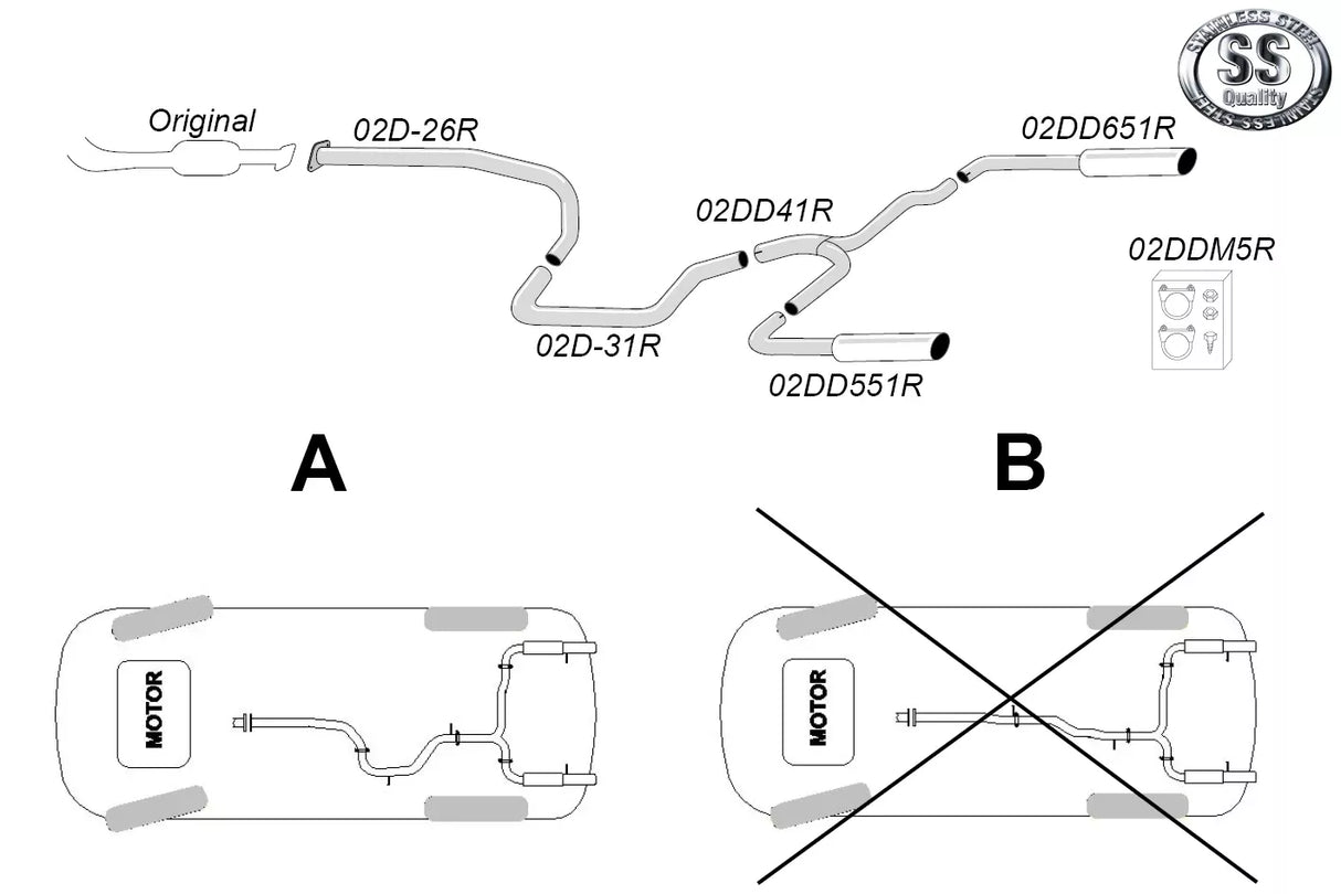 Sportavgassystem Volvo S80 II 2WD Diesel 2007–2016