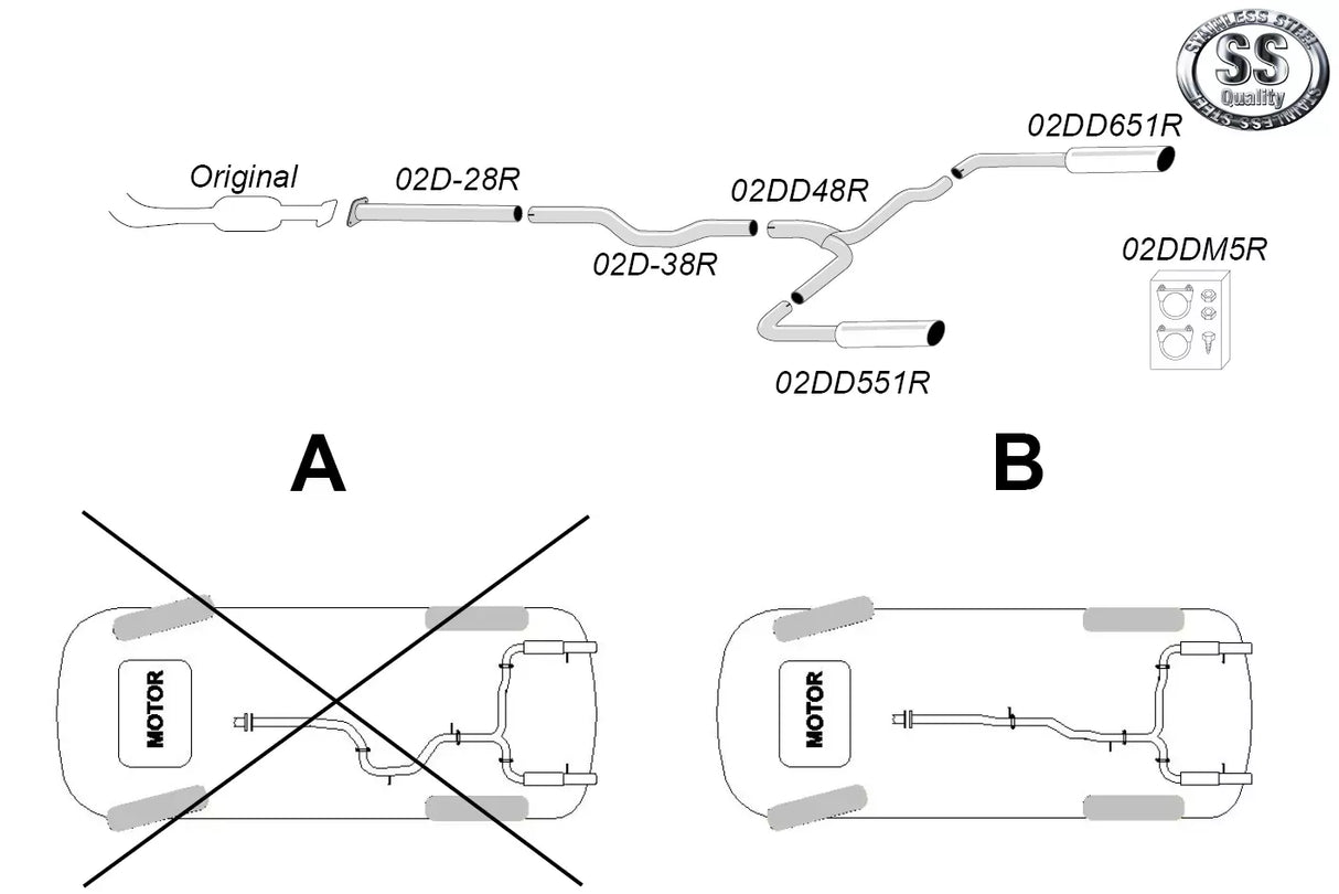 Simons Sportsystem till Volvo V70, XC70 08- 1.6D/2.0D/2.4D/D3/D5 2WD/AWD