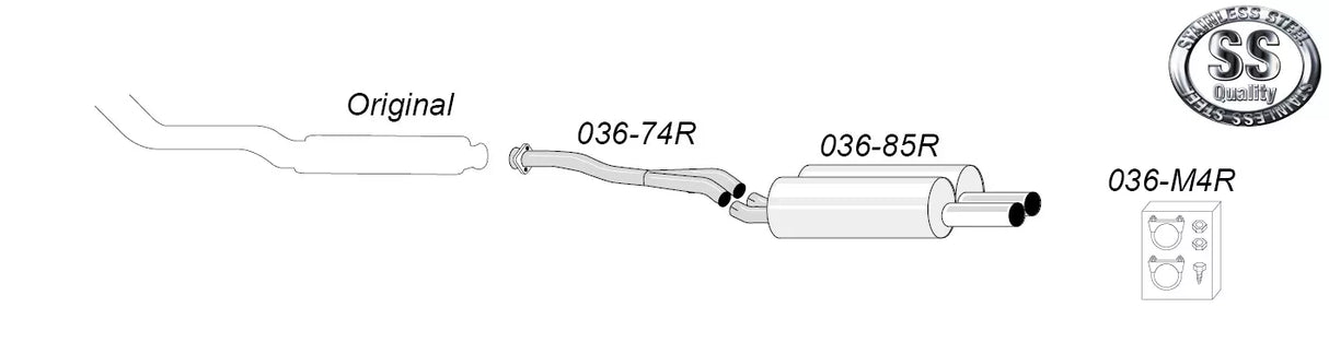 BMW E36 320/323 Sportsystem 2*80 / 036-H4R