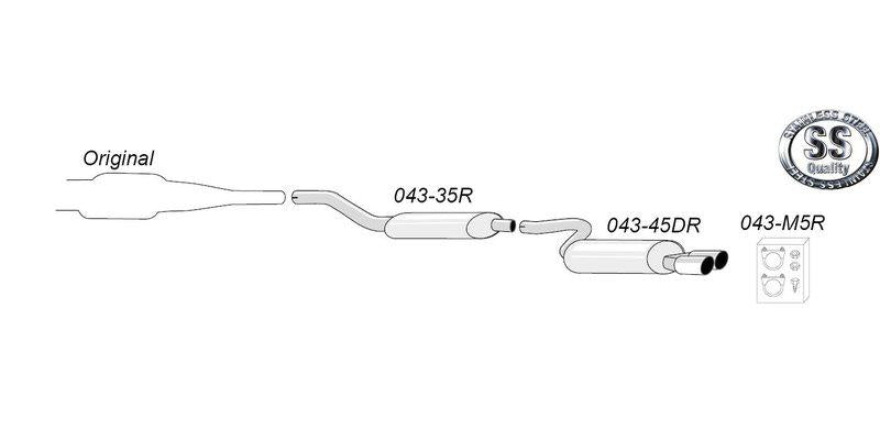 Avgassystem Audi S2/RS2 2,2i Quattro 4D