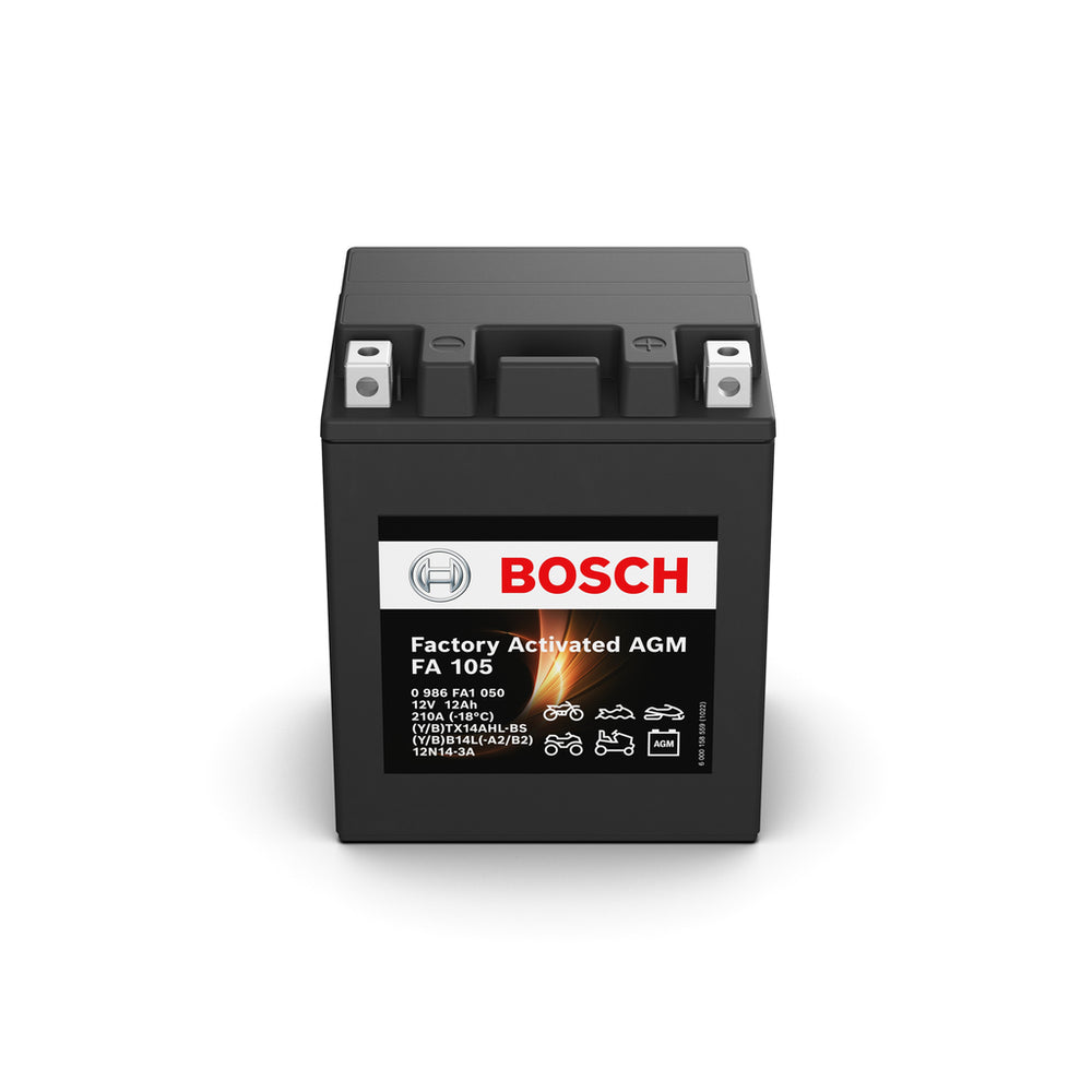 BOSCH Factory Activated AGM, MC-Batteri 12V 12 ah 200 A