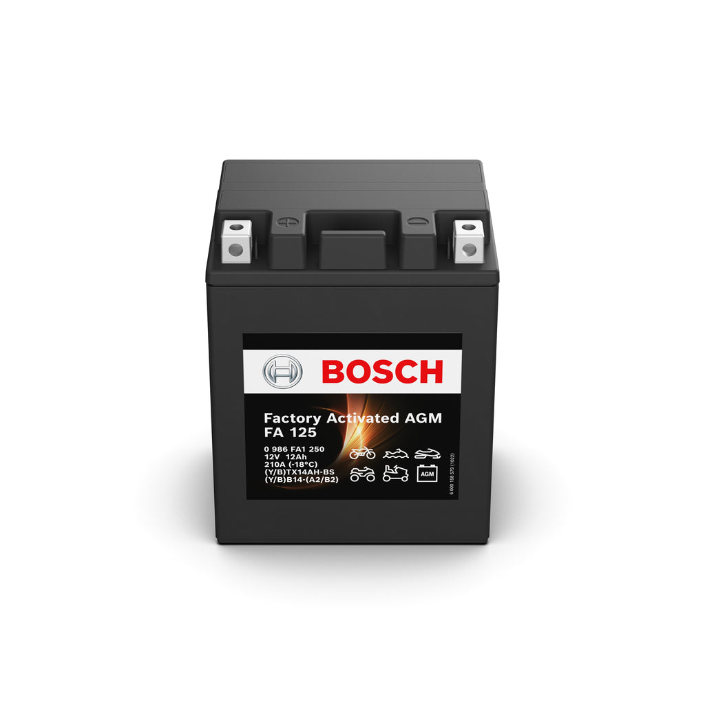 BOSCH Factory Activated AGM, MC-Batteri 12V 12 ah 210 A