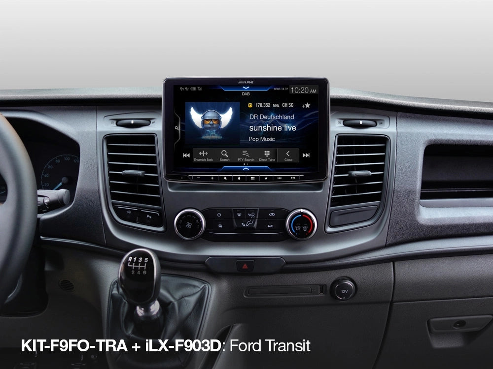 Alpine KIT-F9FO-TRA, installationskit för Ford Transit Custom 2018->