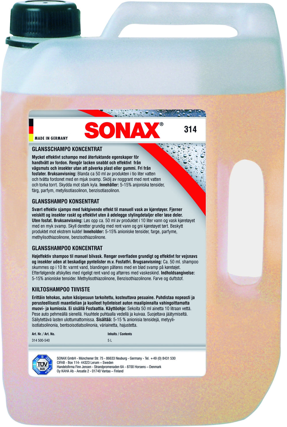 Bilschampo Sonax Glansshampo 5 Liter
