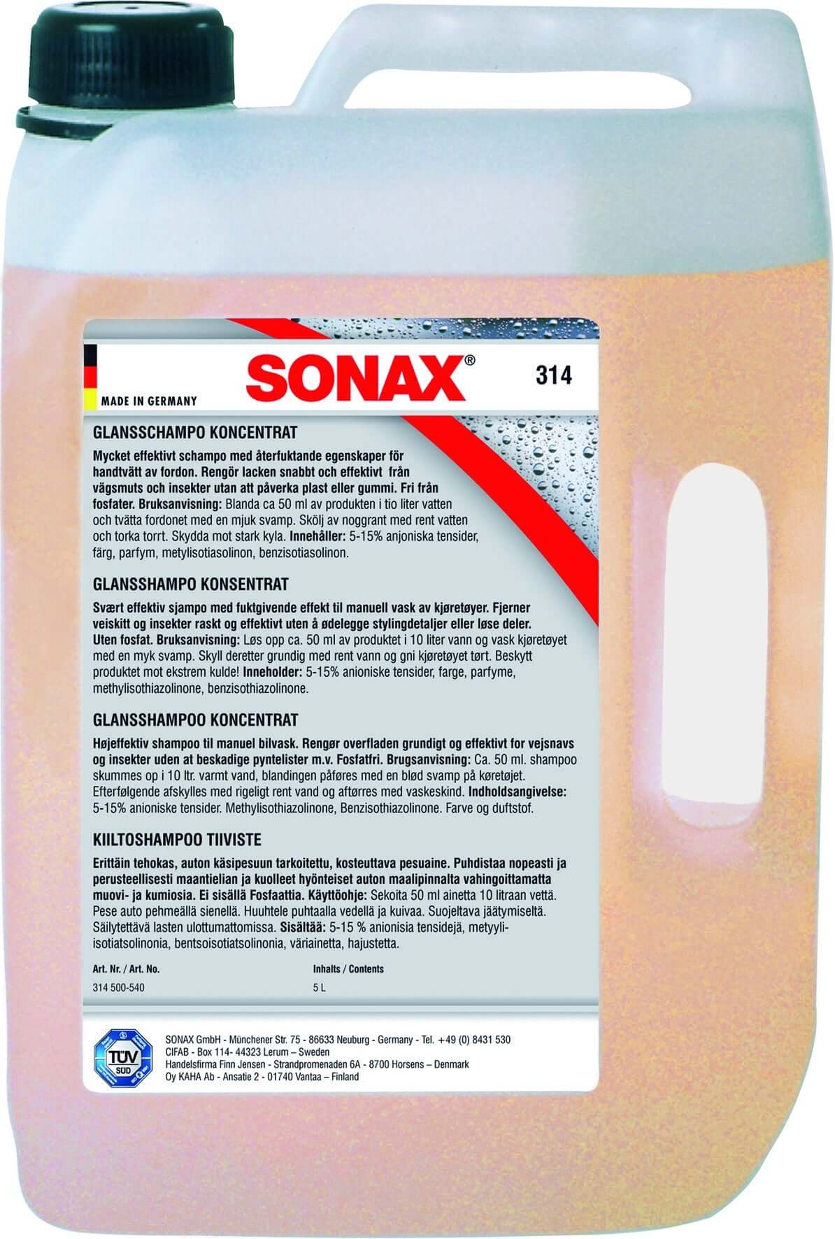 Bilschampo Sonax Glansshampo 5 Liter