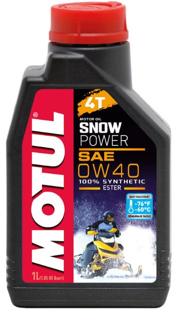 Motul Snowpower 4T 0W-40, Snöskoterolja 1 liter