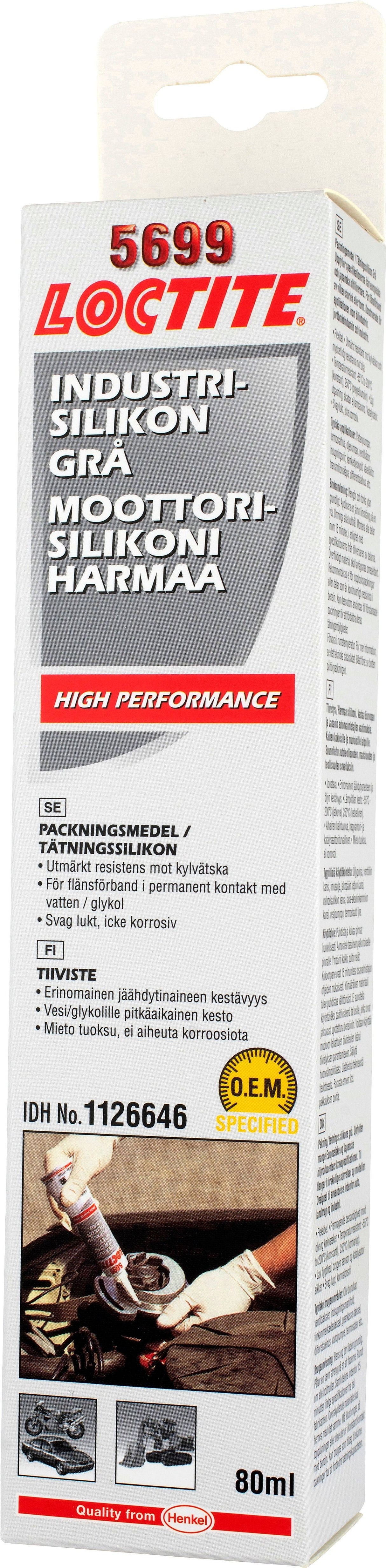 Loctite 5699 Ultra Grey Silikon, Packnings/tätningsmedel 80 ml