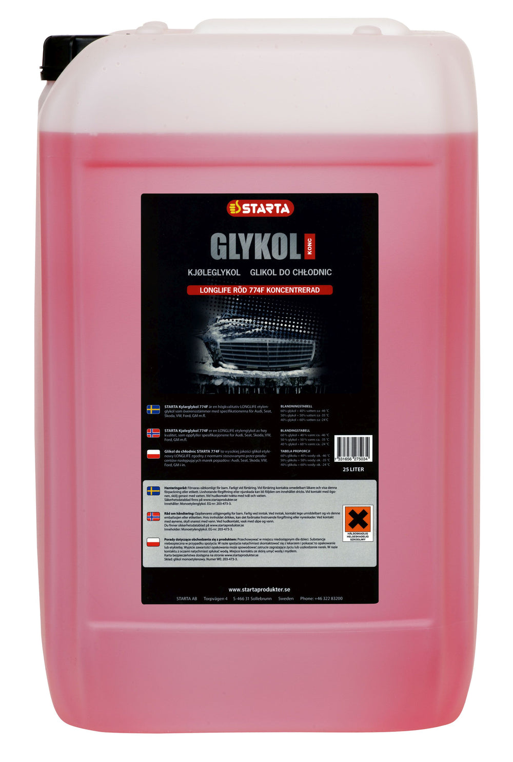 Kylarvätska Starta Premium Glykol Longlife G34 G12+ Dunk 20 liter