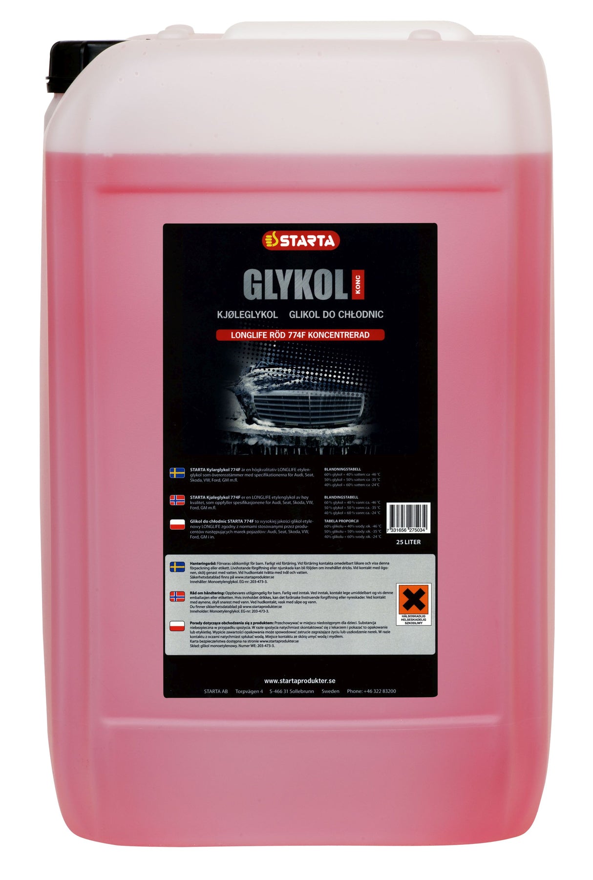 Kylarvätska Starta Premium Glykol Longlife G34 G12+ Dunk 20 liter