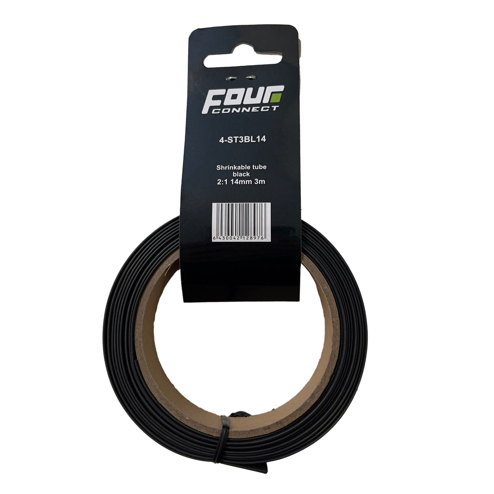 FOUR Connect 4-ST3BL14 shrink tube, 2:1 musta 14 mm 3m