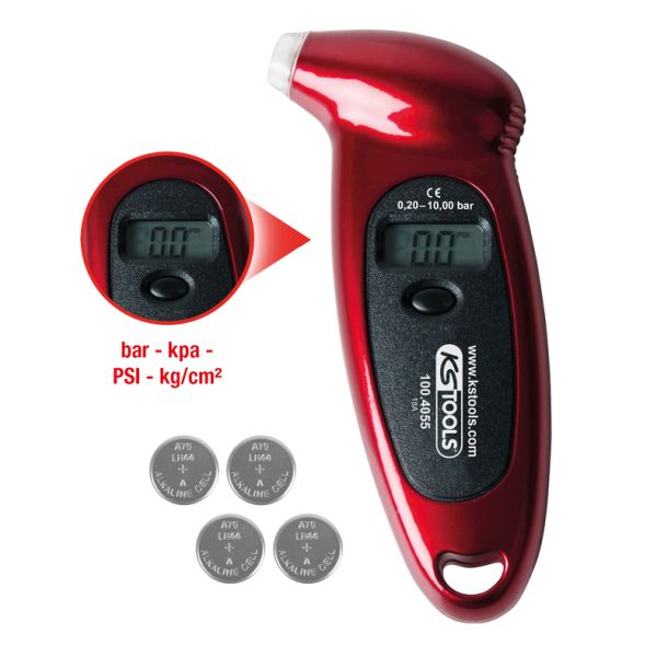 KS TOOLS KS100.4055 – Digital däcktrycksmätare med LCD-display