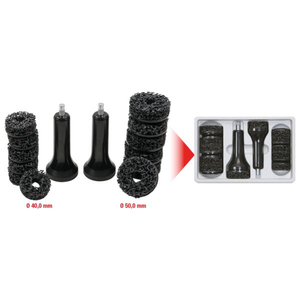 KS TOOLS Pinnbult-hjulnavslipsats, Ø 40 / 50 mm, 14-delars