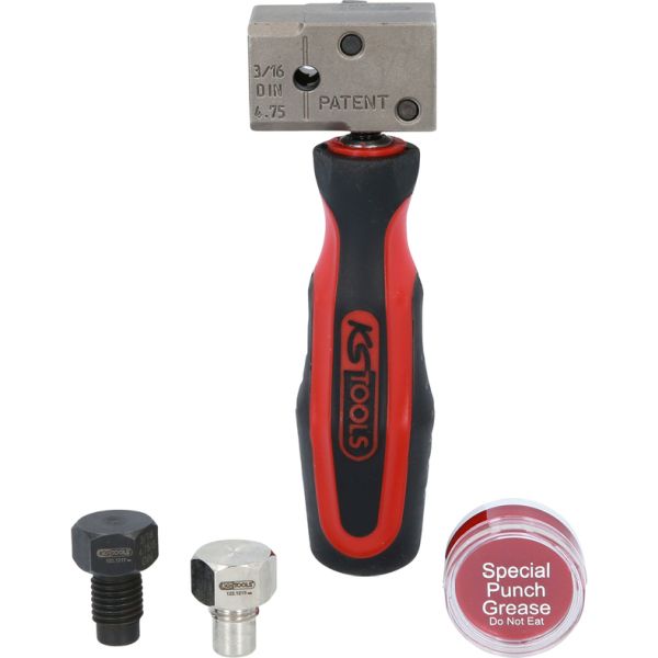 KS TOOLS Verktygssats om 4 delar för bromsrörskoning