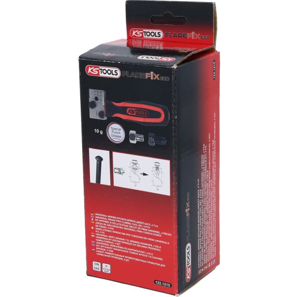 KS TOOLS Verktygssats om 4 delar för bromsrörskoning