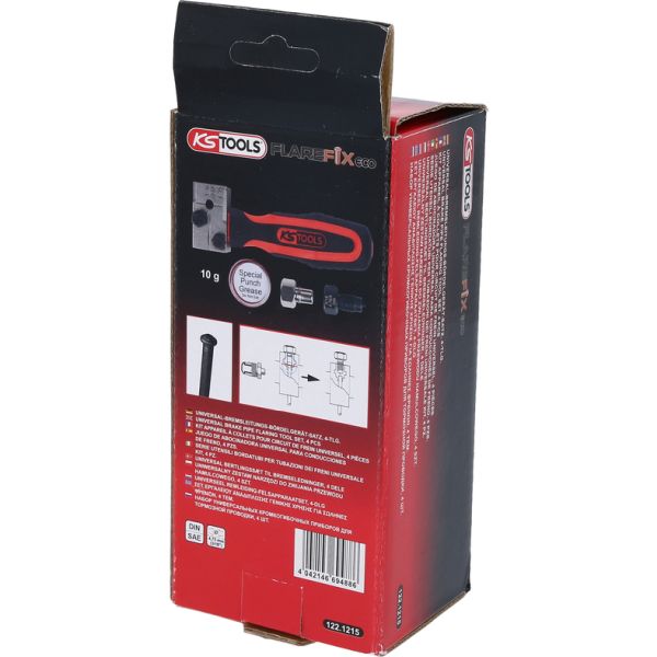 KS TOOLS Verktygssats om 4 delar för bromsrörskoning