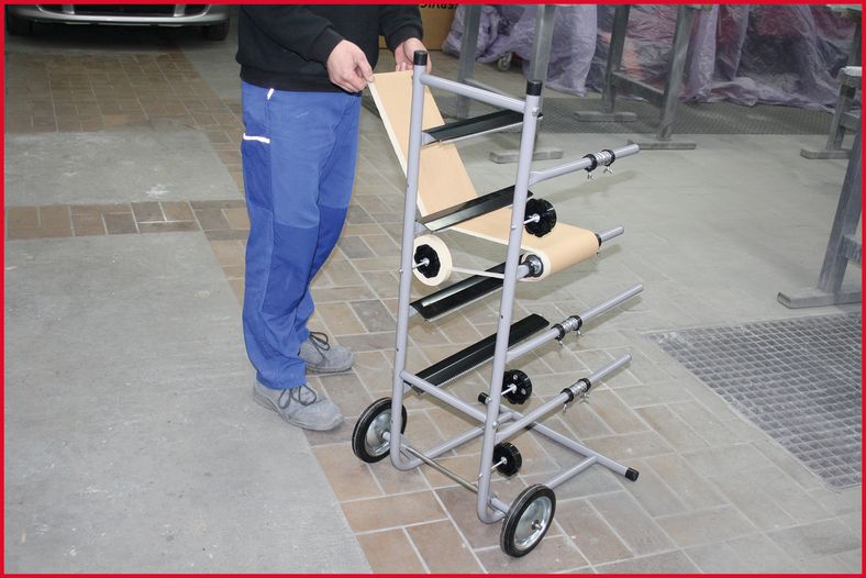 KS TOOLS Lackeringsställ, Pappersvagn med 4 nivåer