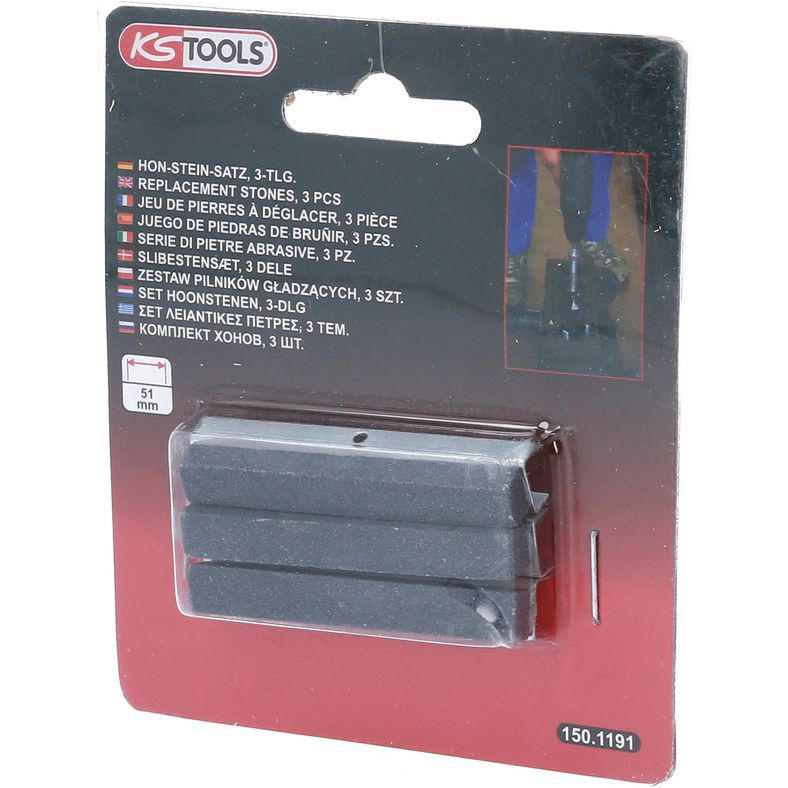 KS TOOLS Hon-sten-sats längd: 51 mm, för 150.1190, 3-delars
