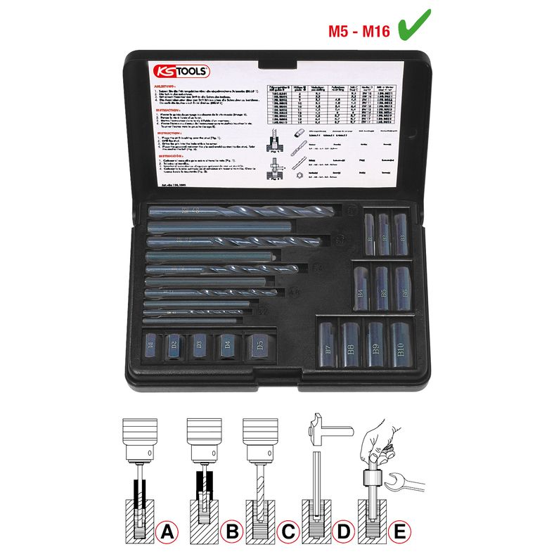 KS TOOLS Borr och borrmallar KS150.1305