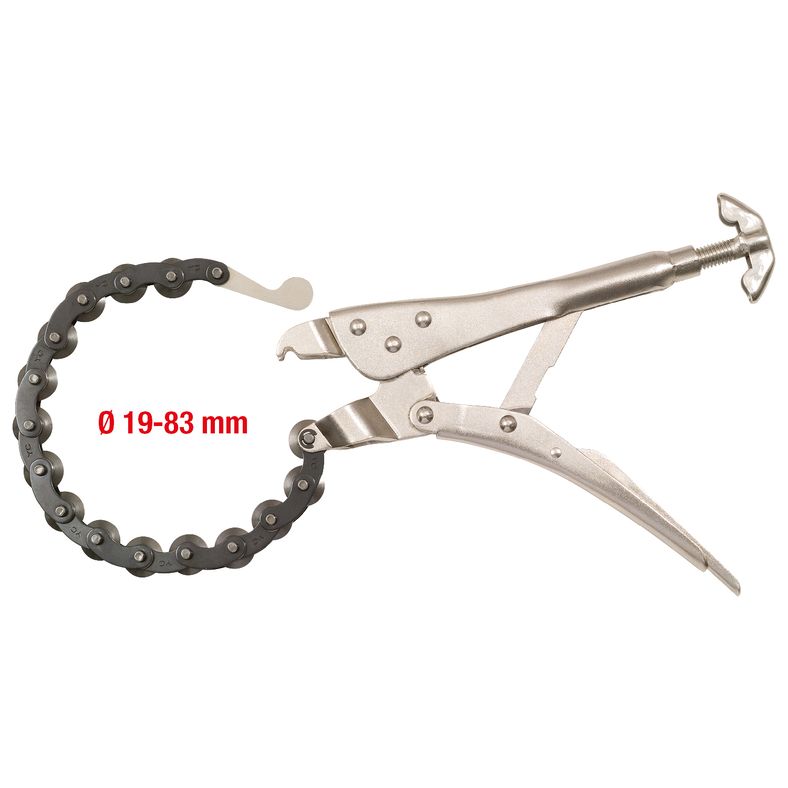 KS TOOLS Grip-kedjerörkapare för avgasrör i rostfritt stål Ø 19-83 mm