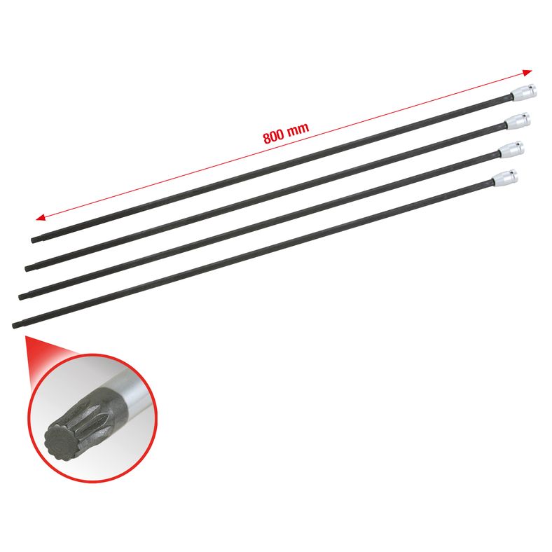 KS TOOLS 1/2" drevaxel hylssats flertandad 4-delars.