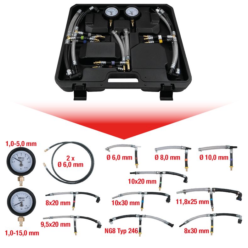 KS TOOLS Undertrycktestsats för bränlse