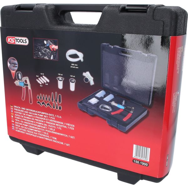 KS TOOLS Nyttofordon tryck-och undertryckspumpsats 7-delars