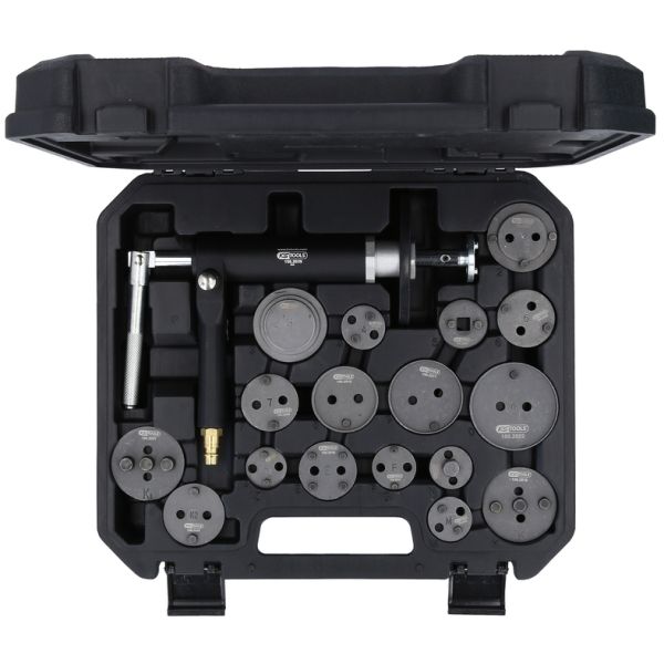 KS TOOLS Tryckluftsspindel bromskolvverktygssats, 18-delars.