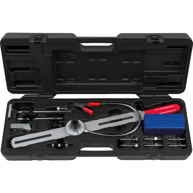 KS TOOLS Tvåmassefrihjul testverktyg med gradskiva och mätklocka