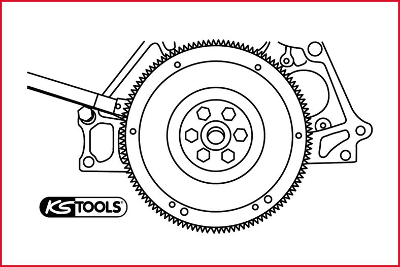 KS TOOLS Svänghjul-hållnyckel, 255 mm