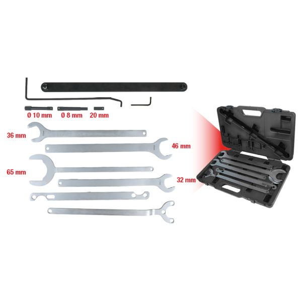 KS TOOLS Fläkt-nav-nyckel-sats, 12-delars