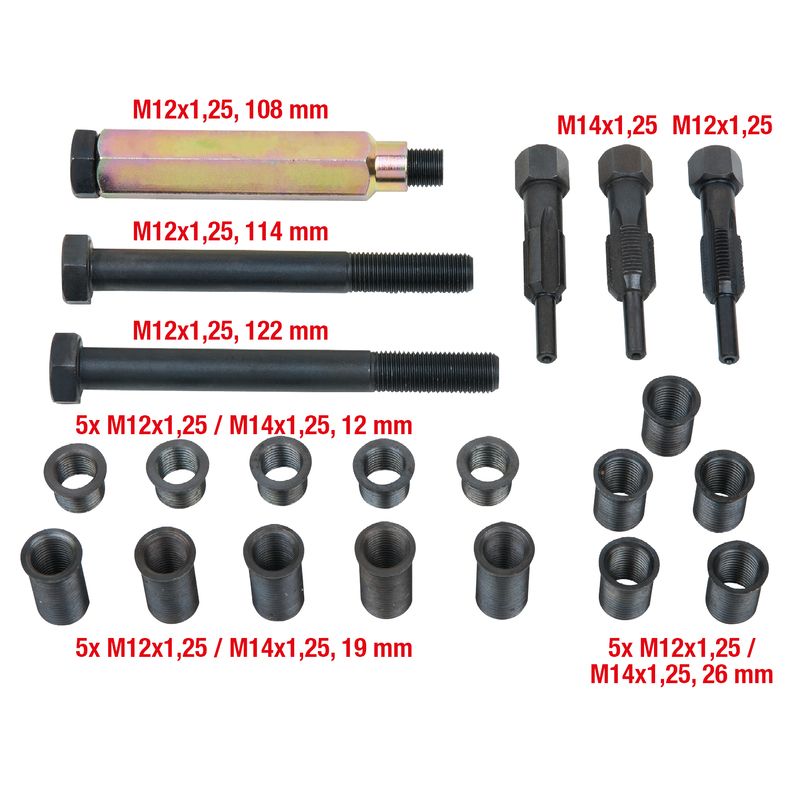 KS TOOLS THREADfix reparationssats M12x1,25 f. glödstift och tändstift, 2