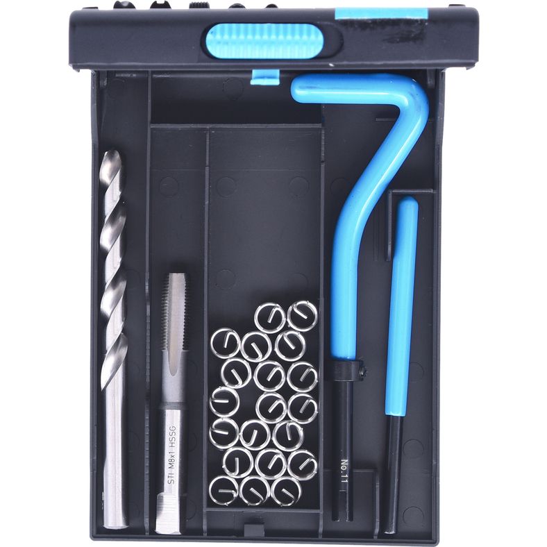 KS TOOLS Nirostål gäng-reparation-sats M8x1,0x11mm, 24-delars