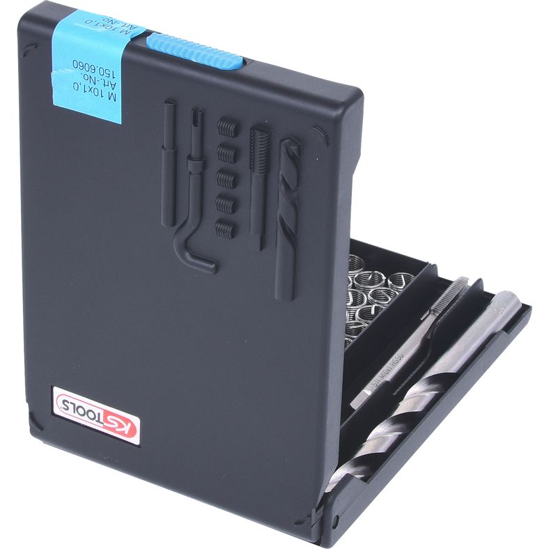 KS TOOLS Nirostål gäng-reparation-sats M10x1,0x14mm, 19-delars