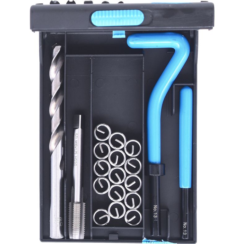 KS TOOLS Nirostål gäng-reparation-sats M10x1,25x13,8mm, 19-delars