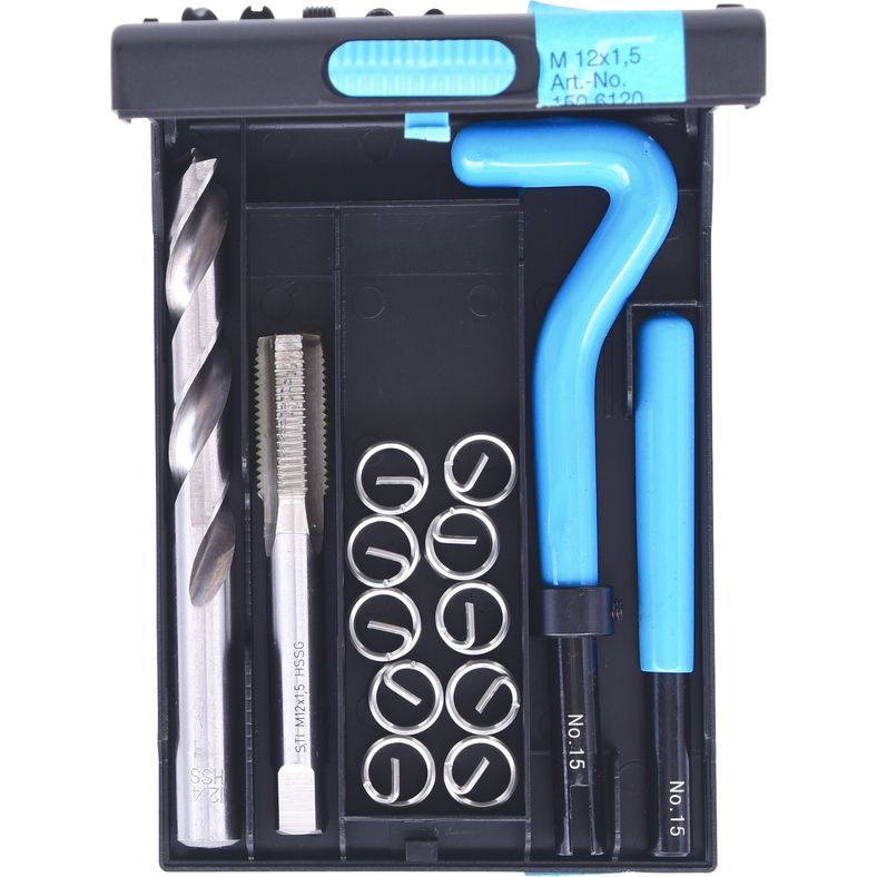 KS TOOLS Nirostål gäng-reparation-sats M12x1,5x16,5mm, 14-delars