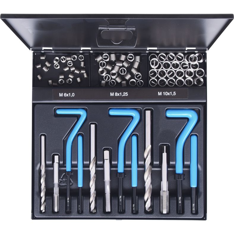 KS TOOLS Nirostål gäng-reparation-sats M6-M10, 87-delars
