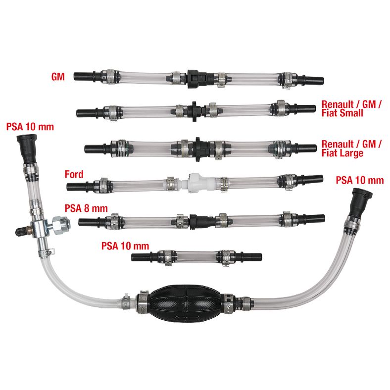 KS TOOLS Dieselavluftnings-/förpåfyllnings-sats, 7-delars