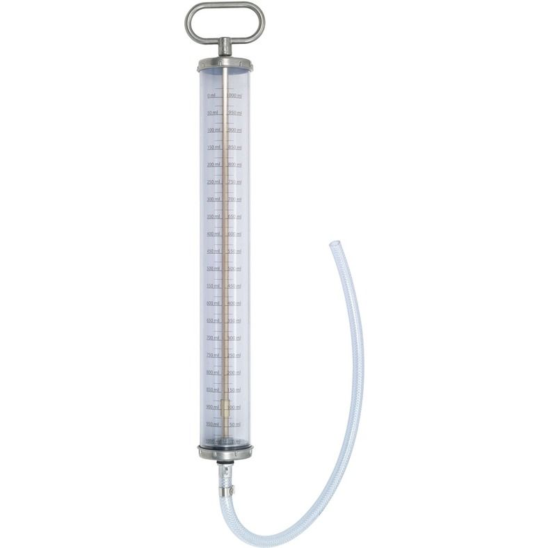 KS TOOLS Doseringshandpump med slang och skala, 1000 ml