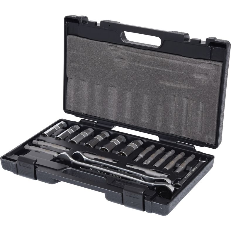 KS TOOLS universell basverktygssats för stötdämpare, 18-delars.