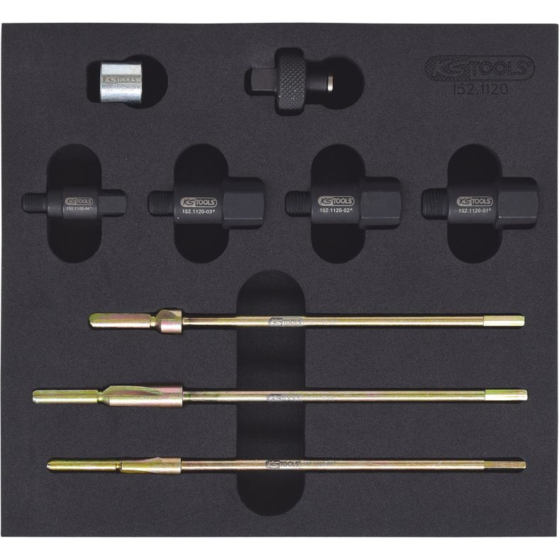 KS TOOLS Glödstift-brosch-sats, 9-delars M8/M10