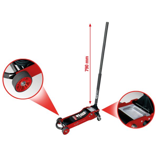 KS TOOLS SlimPOWER hydraulisk aluminium-domkraft 2 ton