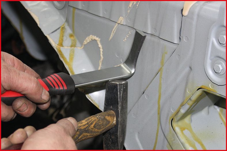 KS TOOLS Kaross-separationsmejsel, 90° böjd