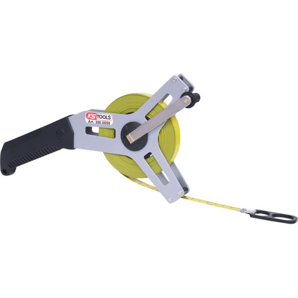 KS TOOLS okapslat måttband, med gult stålband, 30m