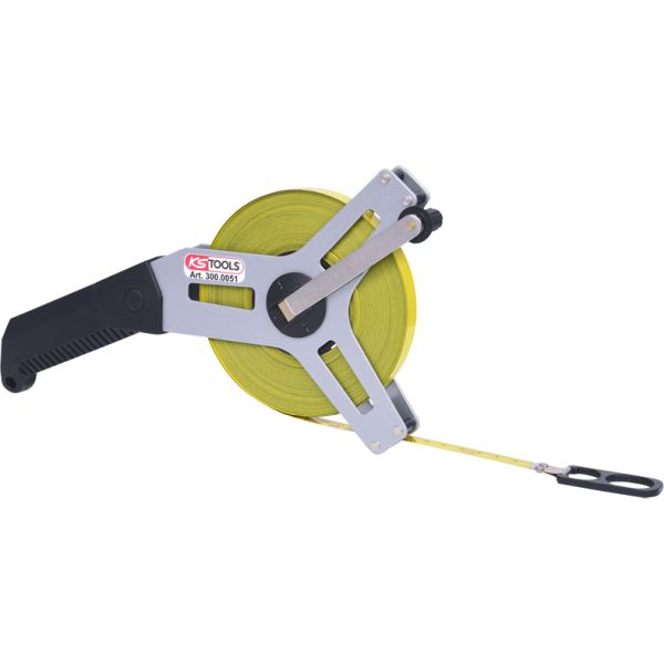KS TOOLS okapslat måttband, med gult stålband, 50m