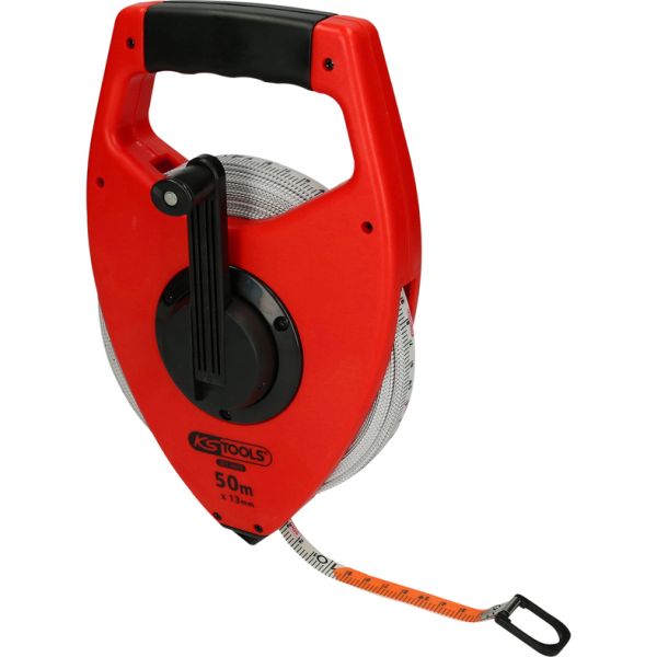 KS TOOLS okapslat måttband, med gult stålband, 50m